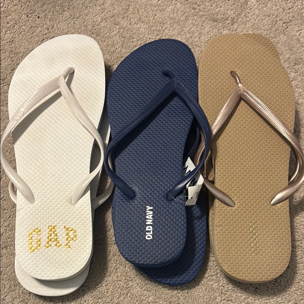 GAP White and Tan Sandals
